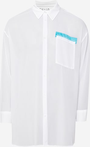 NU-IN Regular fit Button Up Shirt 'Sheer' in White: front