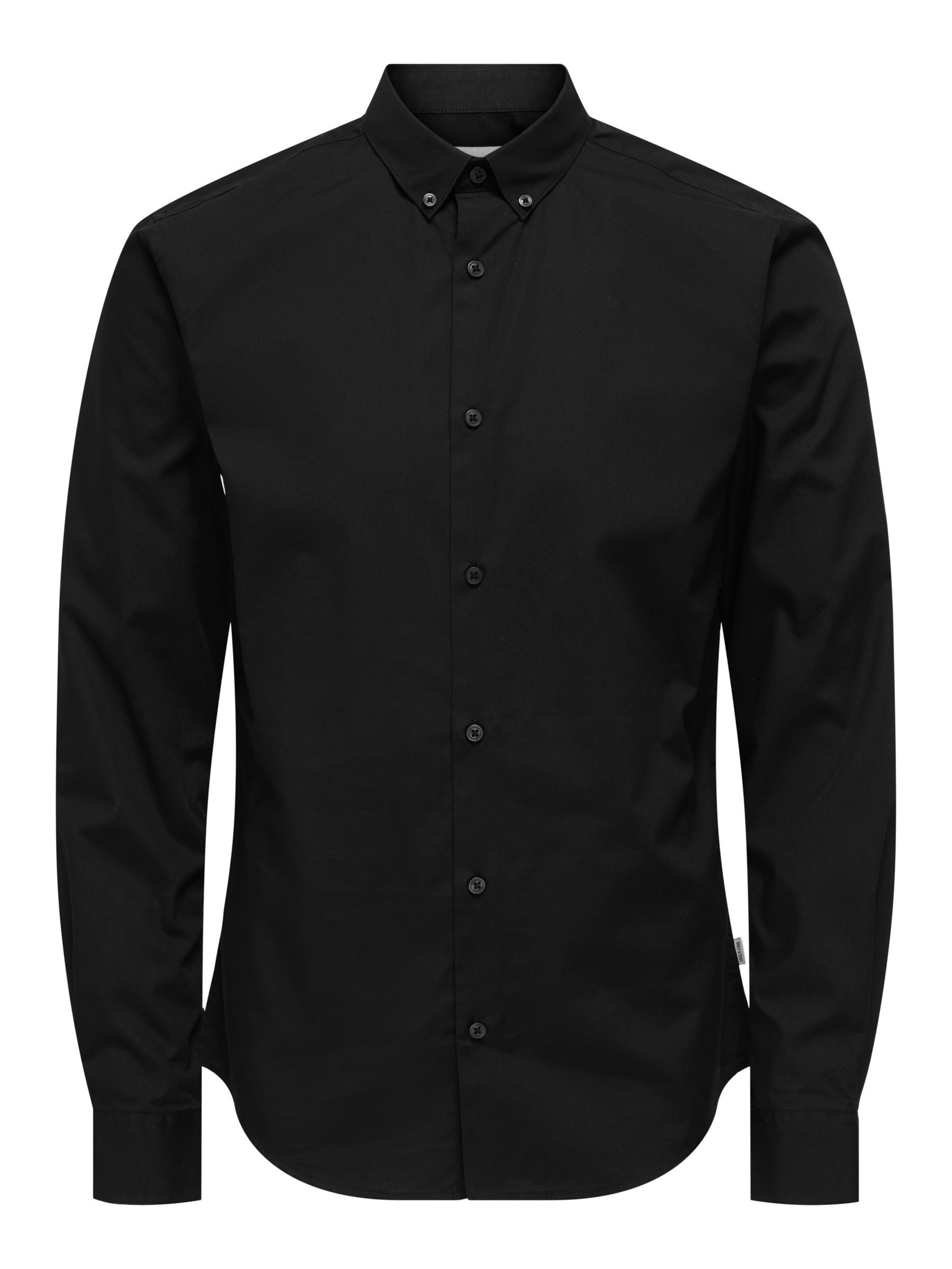 Only & Sons Přiléhavý střih Košile – černá: přední strana