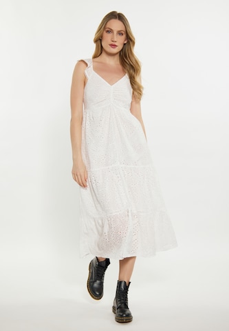 DreiMaster Vintage - Vestido de verano en blanco