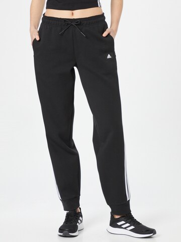 ADIDAS SPORTSWEAR Tapered Workout Pants 'Future Icons 3-Stripes' in Black: front