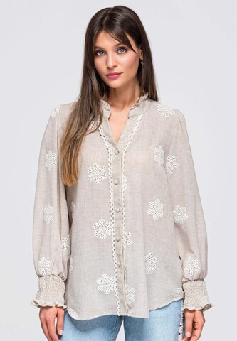 Ombre Blouse in Beige: front