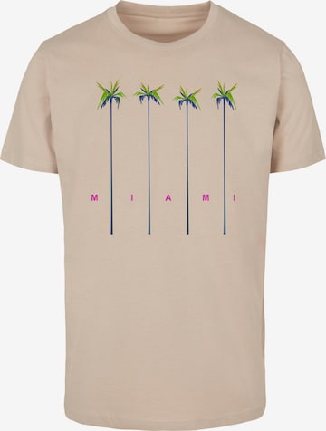 MT Men T-Shirt 'Miami Palms' in Beige: Vorderseite