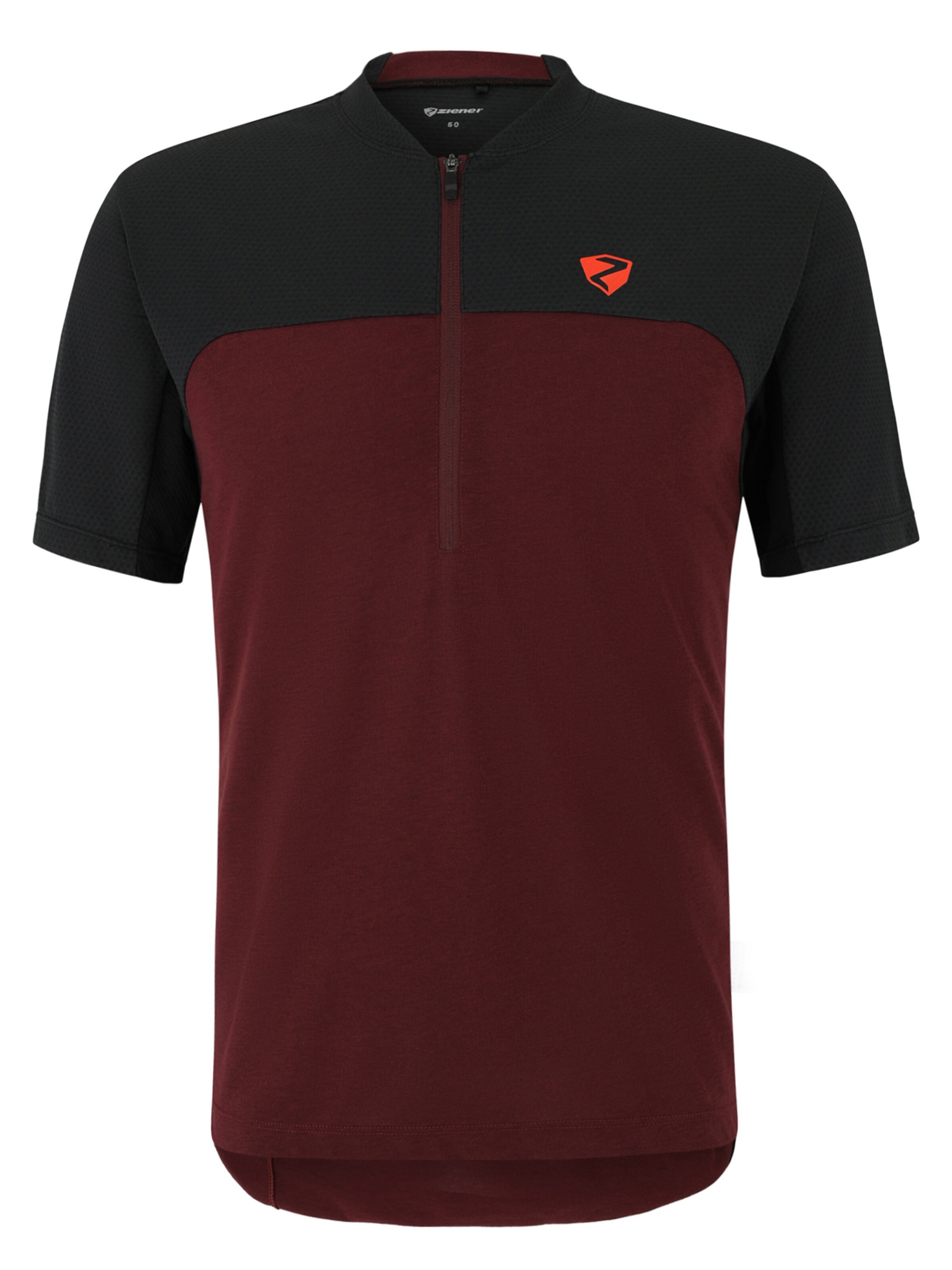 ZIENER Performance Shirt 'Narius-Z' in M in Dark red / Black, Item view
