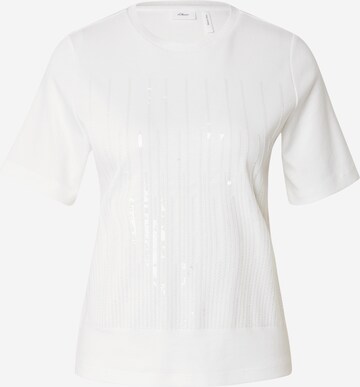 T-shirt s.Oliver BLACK LABEL en blanc : devant