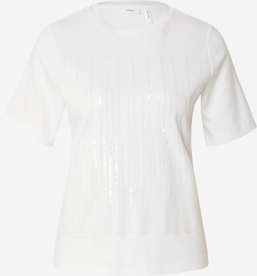 s.Oliver BLACK LABEL Μπλουζάκι σε λευκό: μπροστά