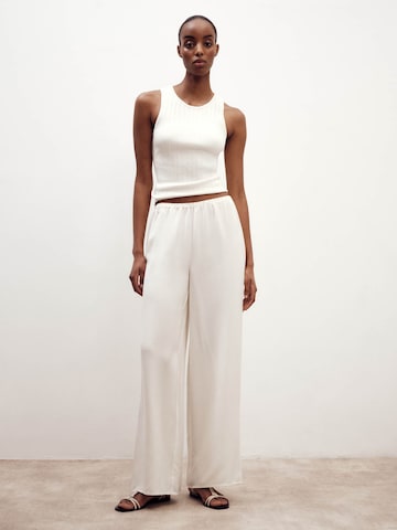 ABOUT YOU x Marie von Behrens Wide leg Pants 'Paula' in White