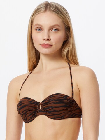 watercult Bandeau Bikinitop in Bruin: voorkant