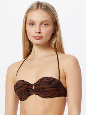 watercult - Bandeau Top de bikini en marrón: frente