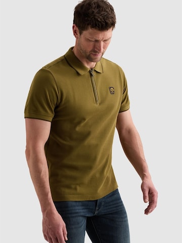 PME Legend Koszulka 'Polo shirt in piqué with zipper closure' w kolorze brązowy