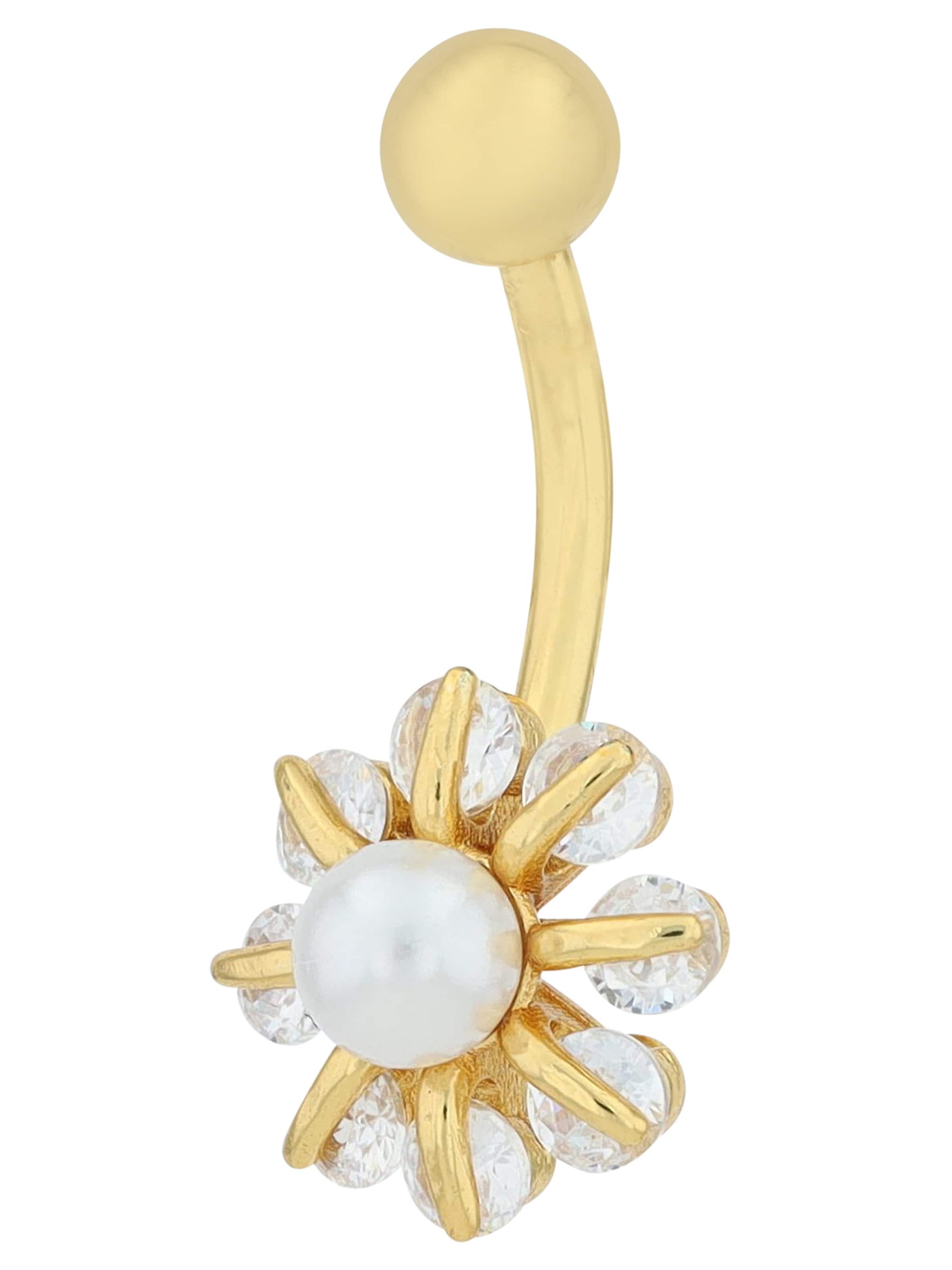 Akzent Piercingschmuck 'Zirkonia'‌‌‌‌‌‌‌‌‌ in Gold: Vorderseite