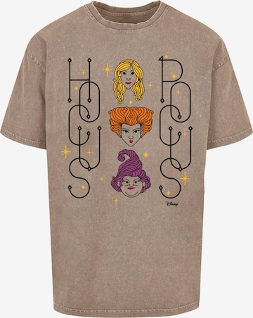 ABSOLUTE CULT T-Shirt 'Disney Hocus Pocus - Faces' in Braun: predná strana