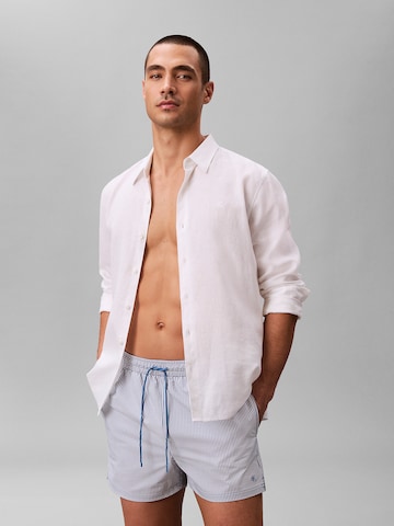 Shorts de bain 'Seersucker' Calvin Klein Swimwear en bleu