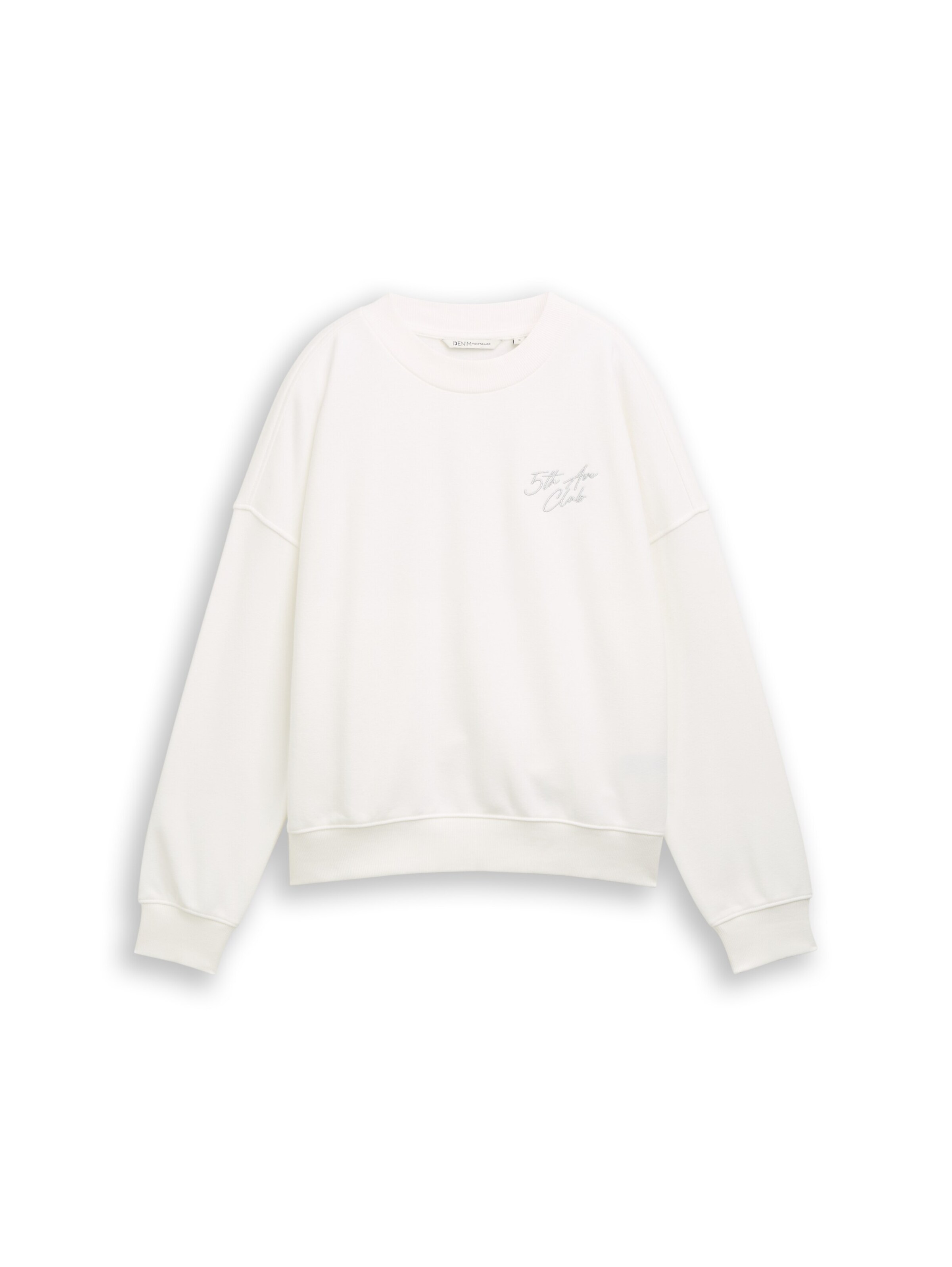 TOM TAILOR DENIM Sweatshirt in White: front