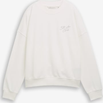 TOM TAILOR DENIM Sweatshirt in White: front