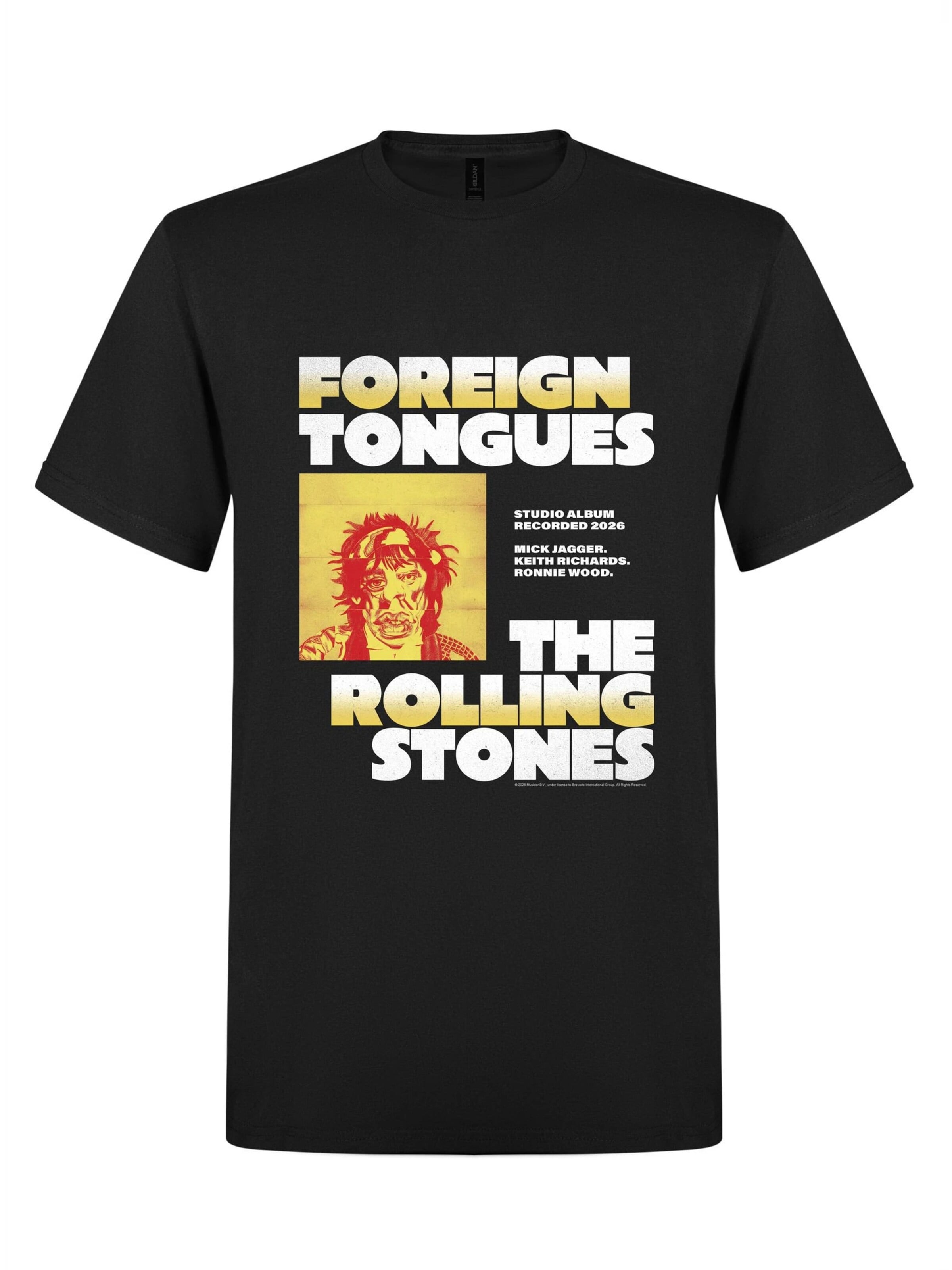 THE ROLLING STONES Shirt 'Rolling Stones Foreign Tongues Studioalbum T-Shirt' in Black: front
