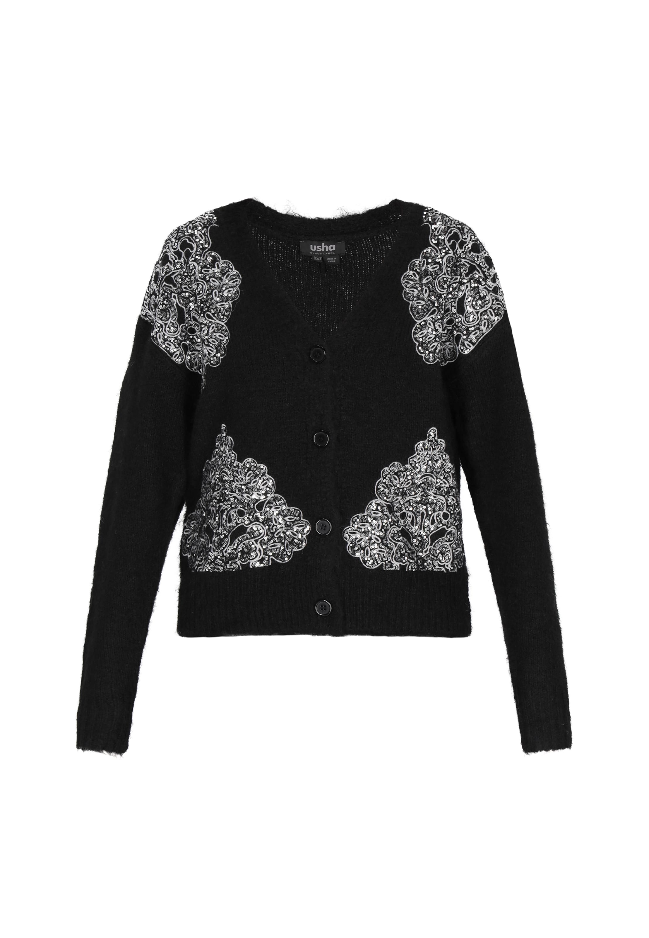 usha BLACK LABEL - Cárdigan en negro: frente