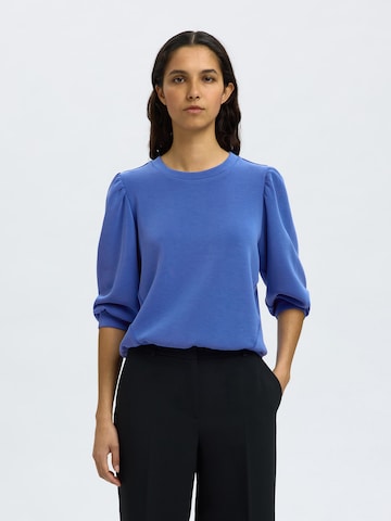SELECTED Sweatshirt 'SLFTENNY' in Blauw: voorkant