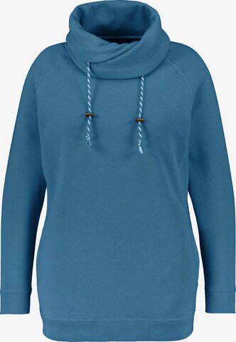 Sweat-shirt Ulla Popken en bleu : devant