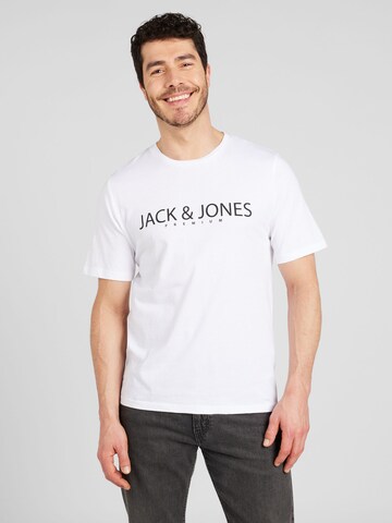 T-Shirt 'Bla Jack' JACK & JONES en blanc : devant