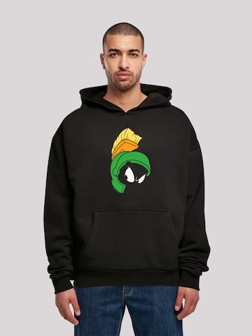 F4NT4STIC Sweatshirt 'Premium Marvin The Martian Face' in Zwart: voorkant
