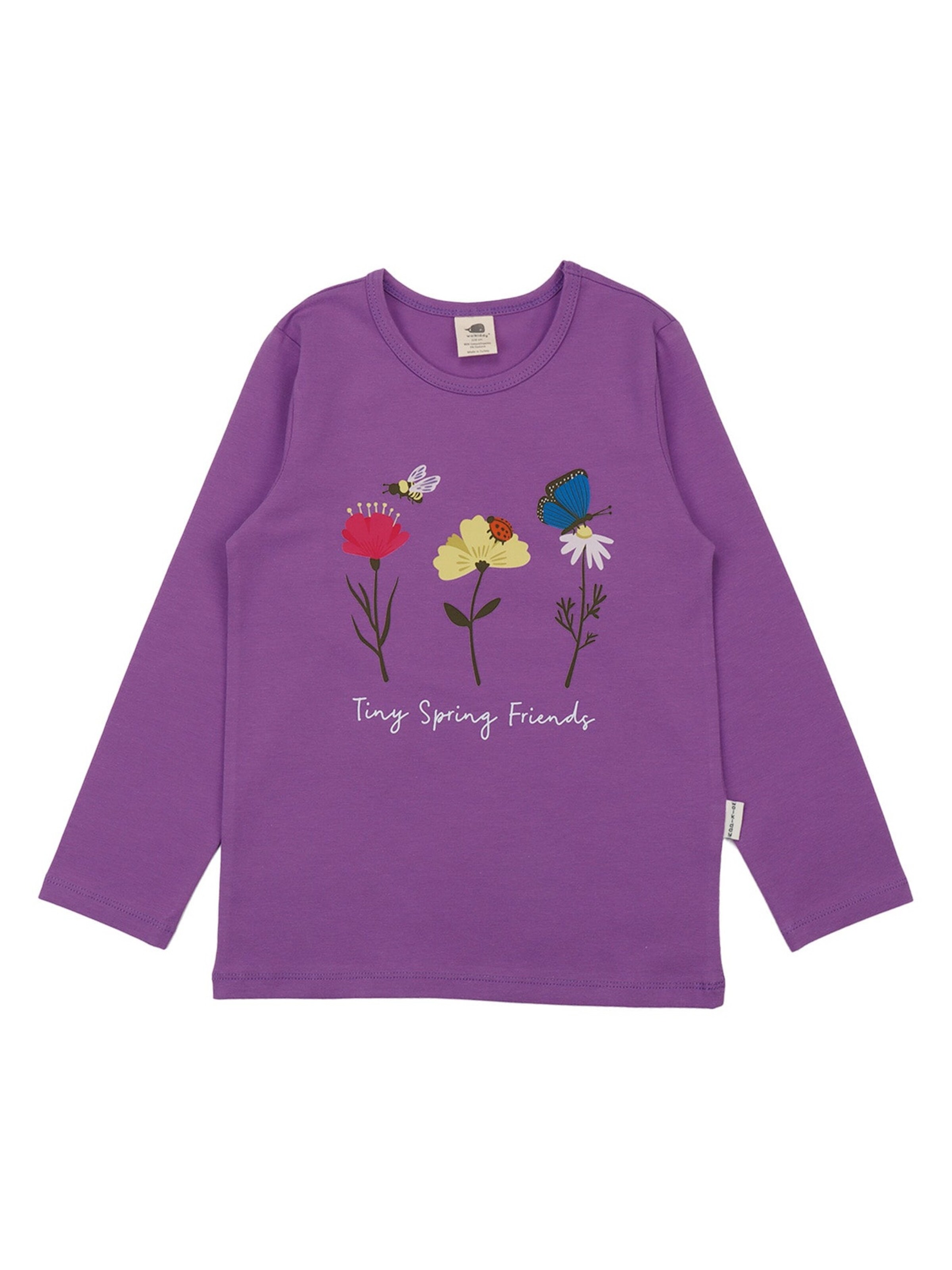 Walkiddy Shirt 'Walkiddy - Flower Garden' in Purple: front