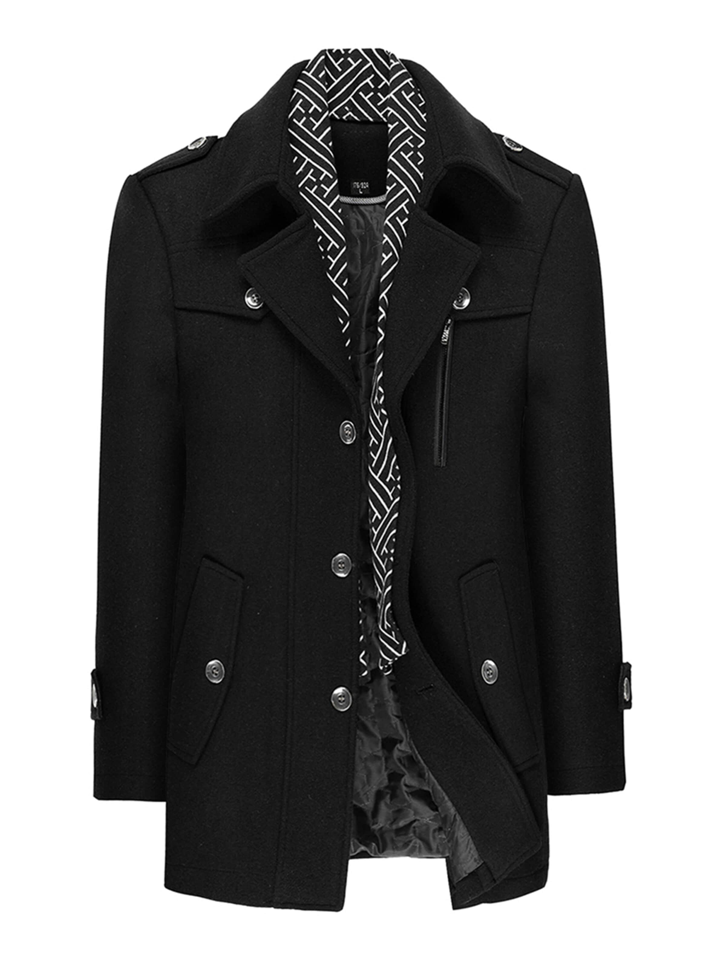 YOUTHUP Winter Coat in Black: front