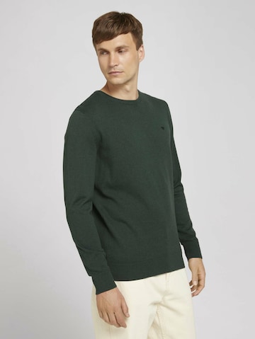 Coupe regular Pull-over TOM TAILOR en vert : devant