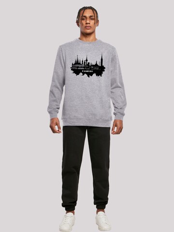 Sweat-shirt 'Cities Collection - Hamburg skyline' F4NT4STIC en gris