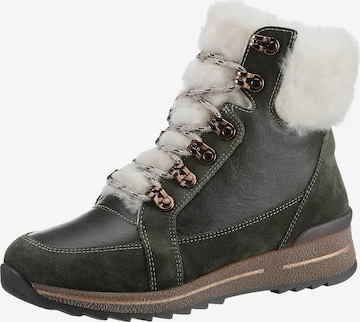 ARA Lace-Up Ankle Boots in Green: front