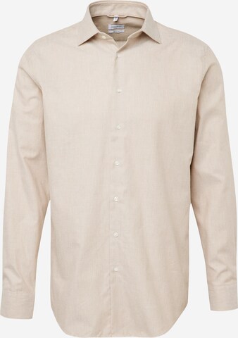 Coupe regular Chemise business SEIDENSTICKER en beige : devant