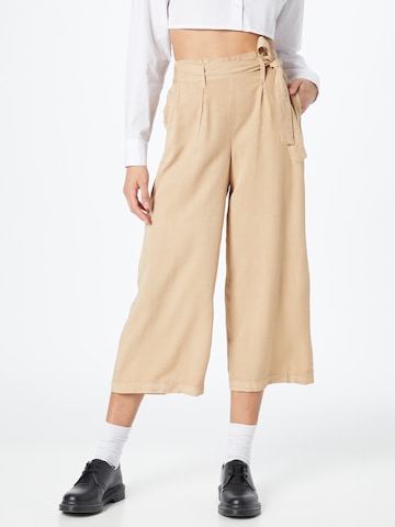 Tally Weijl Zvonové kalhoty Kalhoty se sklady v pase – béžová: přední strana