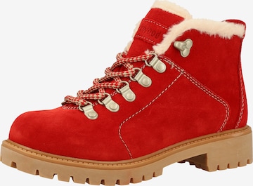 Darkwood Lace-Up Ankle Boots in Red: front