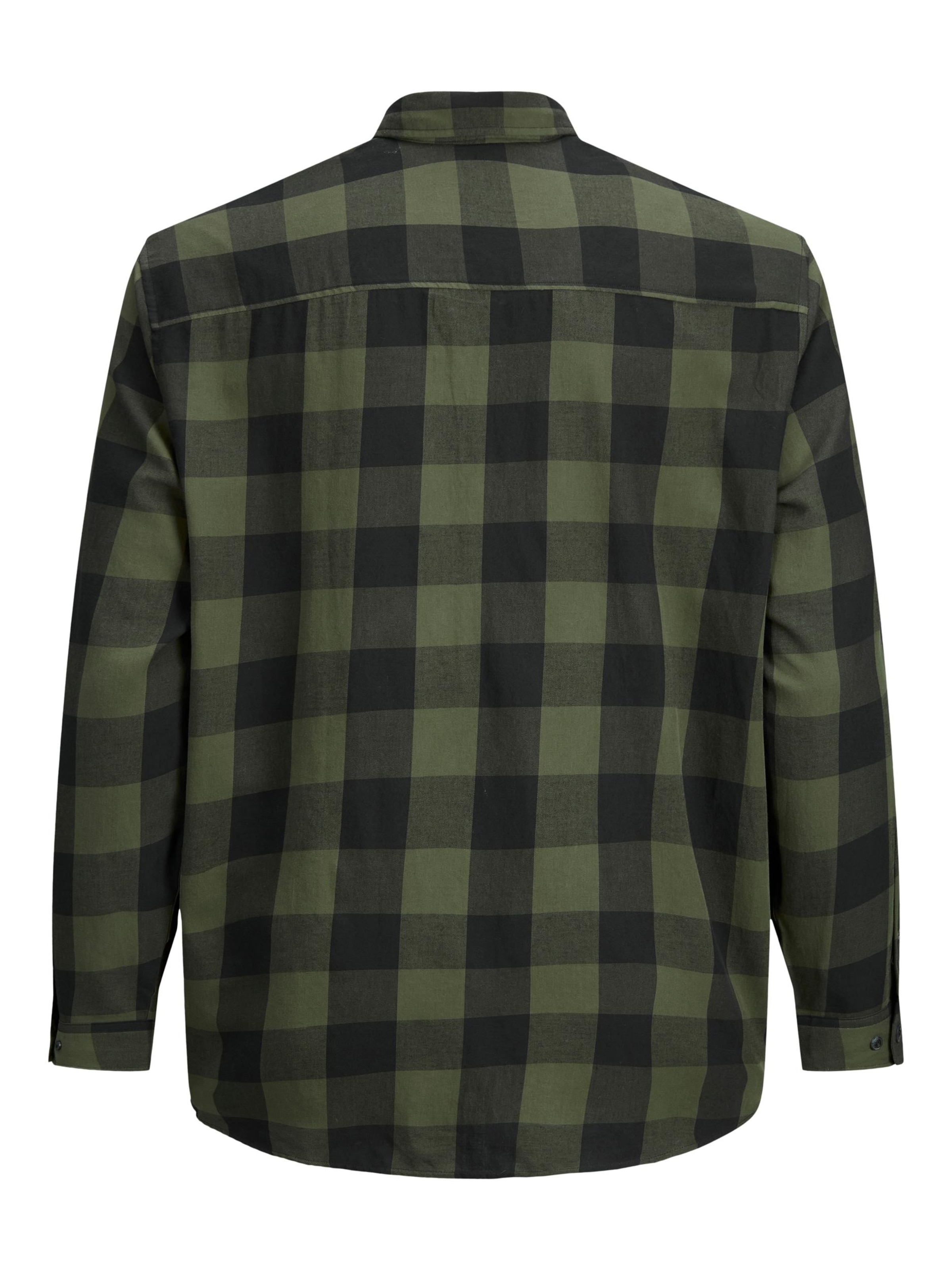 Jack & Jones Plus Comfort fit Button Up Shirt 'JJEGINGHAM' in Green