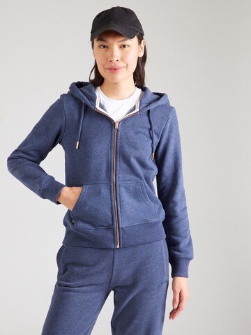 Giacca di felpa 'Essential' di Superdry in blu: frontale