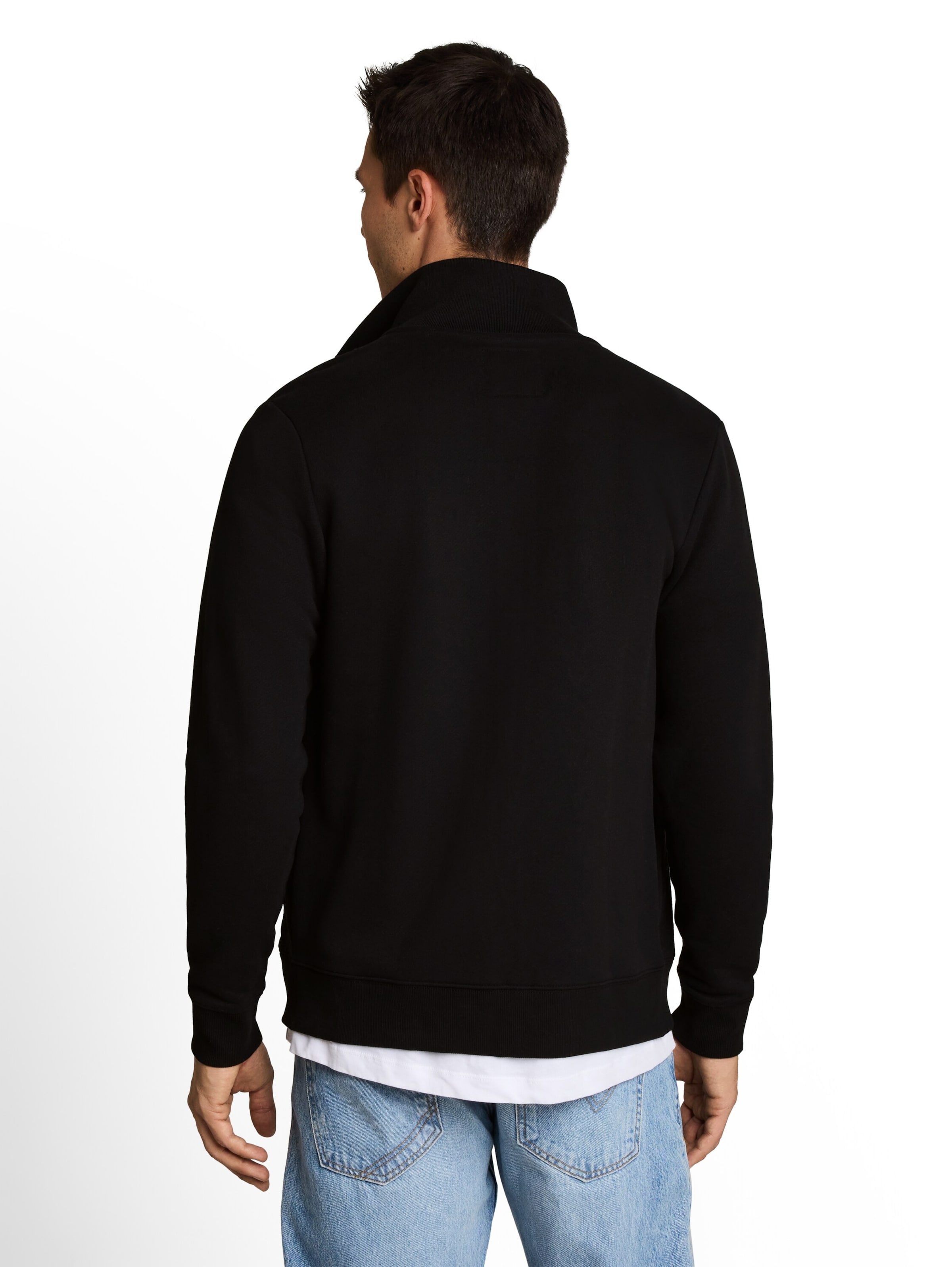 TOM TAILOR - Sudadera con cremallera en negro