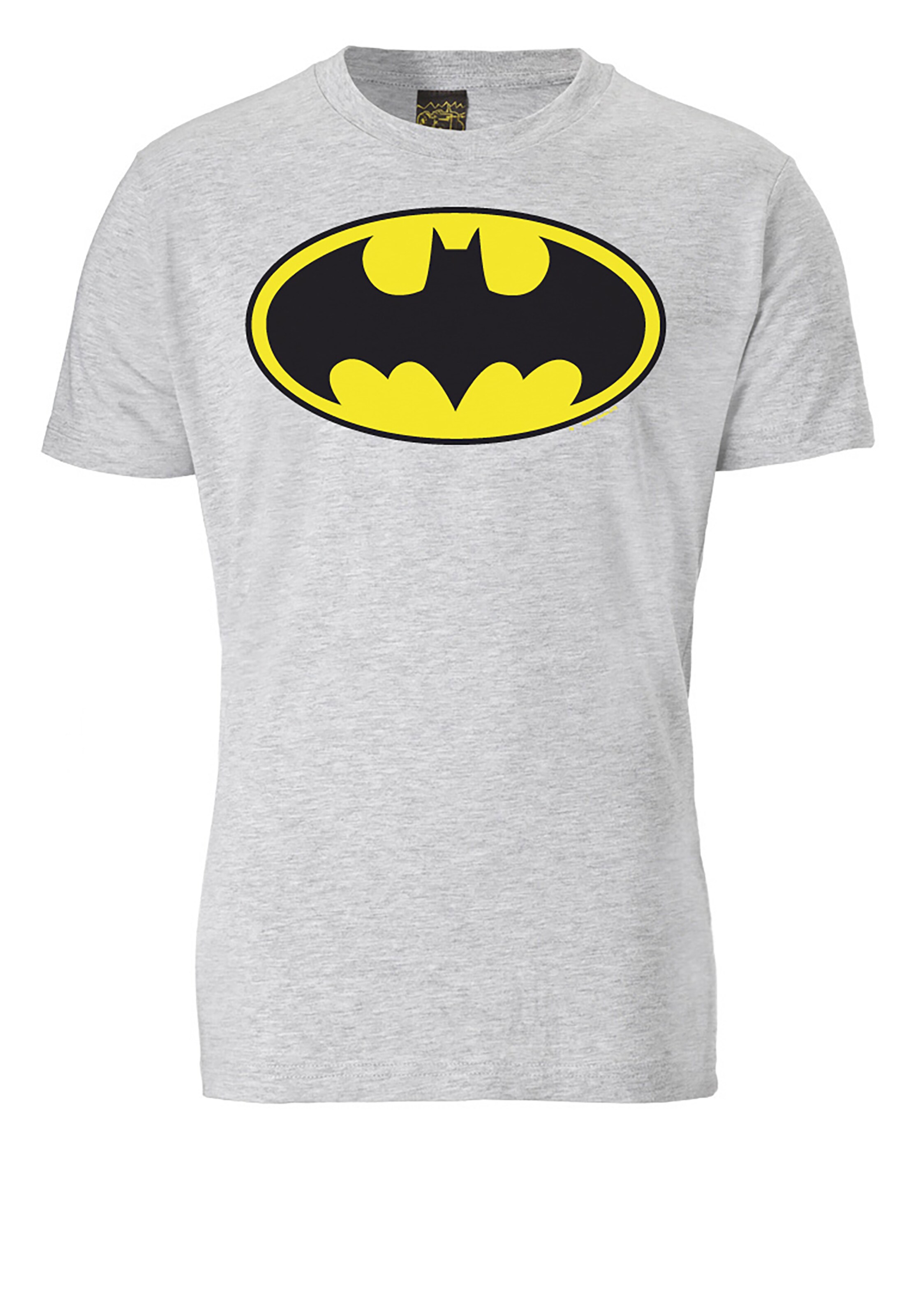 LOGOSHIRT Shirt 'Batman - Logo' in Grey: front