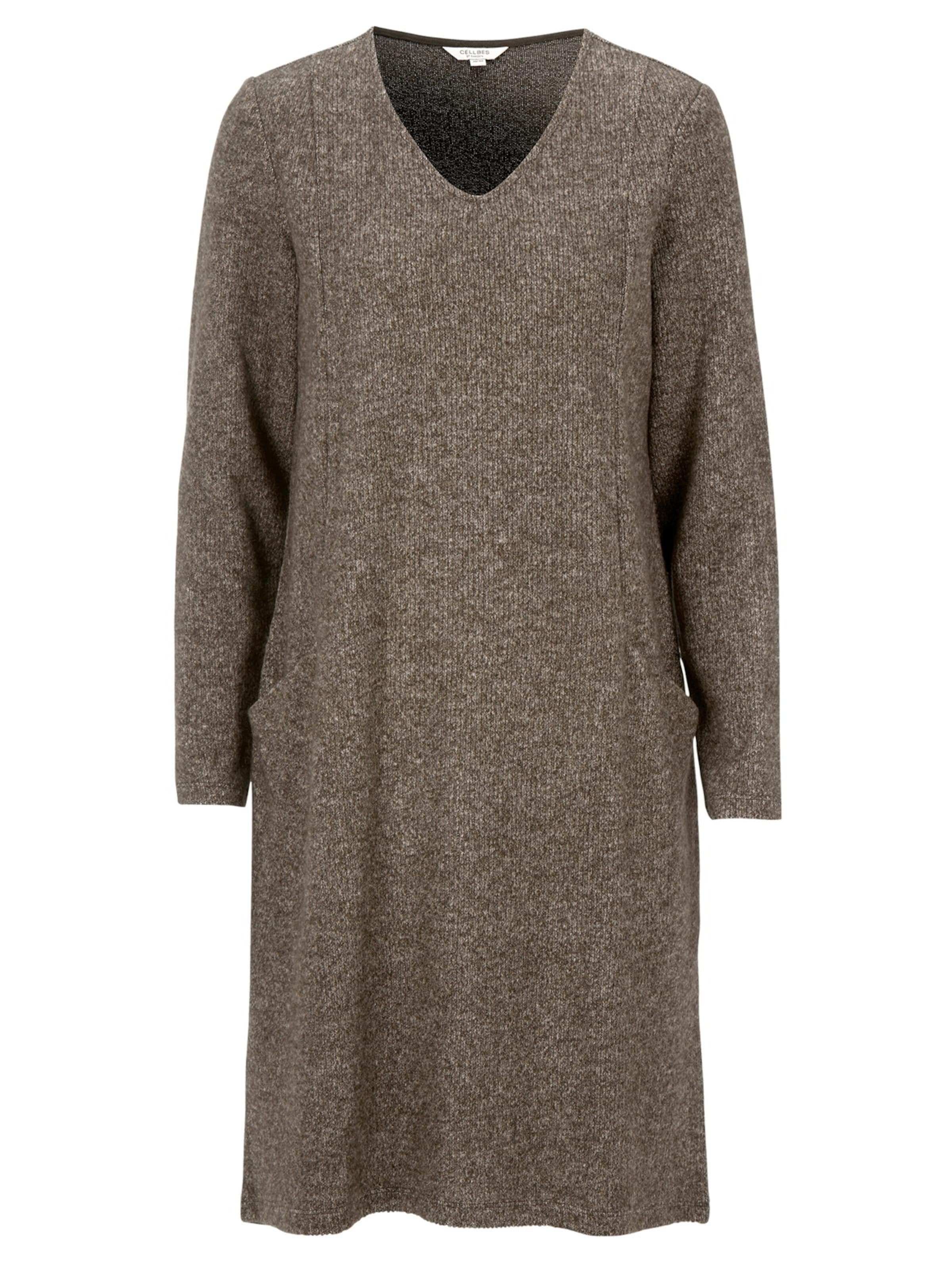 Cellbes of Sweden Gebreide jurk in Grijs: voorkant