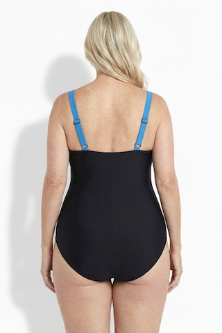 Ulla Popken Bustier Badeanzug in Schwarz