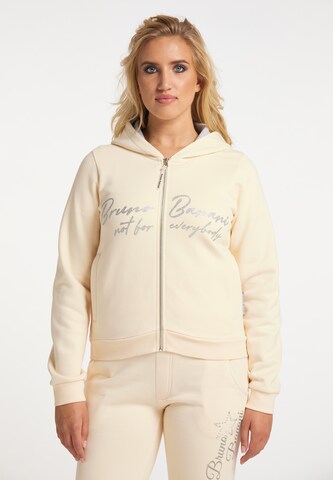 BRUNO BANANI Zip-Up Hoodie 'Barnes' in Beige: front