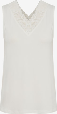 Cream Top in White: front