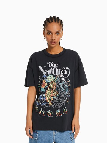 T-shirt Bershka en noir : devant