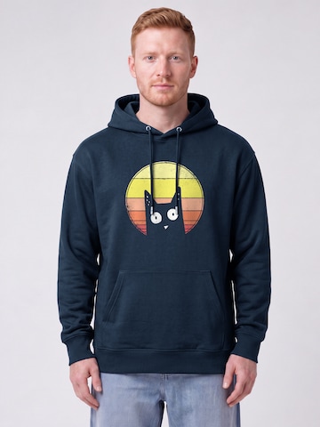 Sweat-shirt 'Sunset Cat' Watapparel en bleu : devant