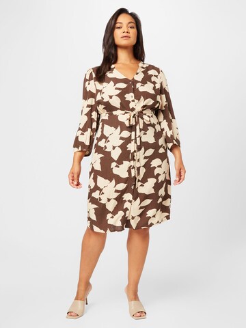 ONLY Carmakoma Shirt dress 'EMERSON' in Beige: front