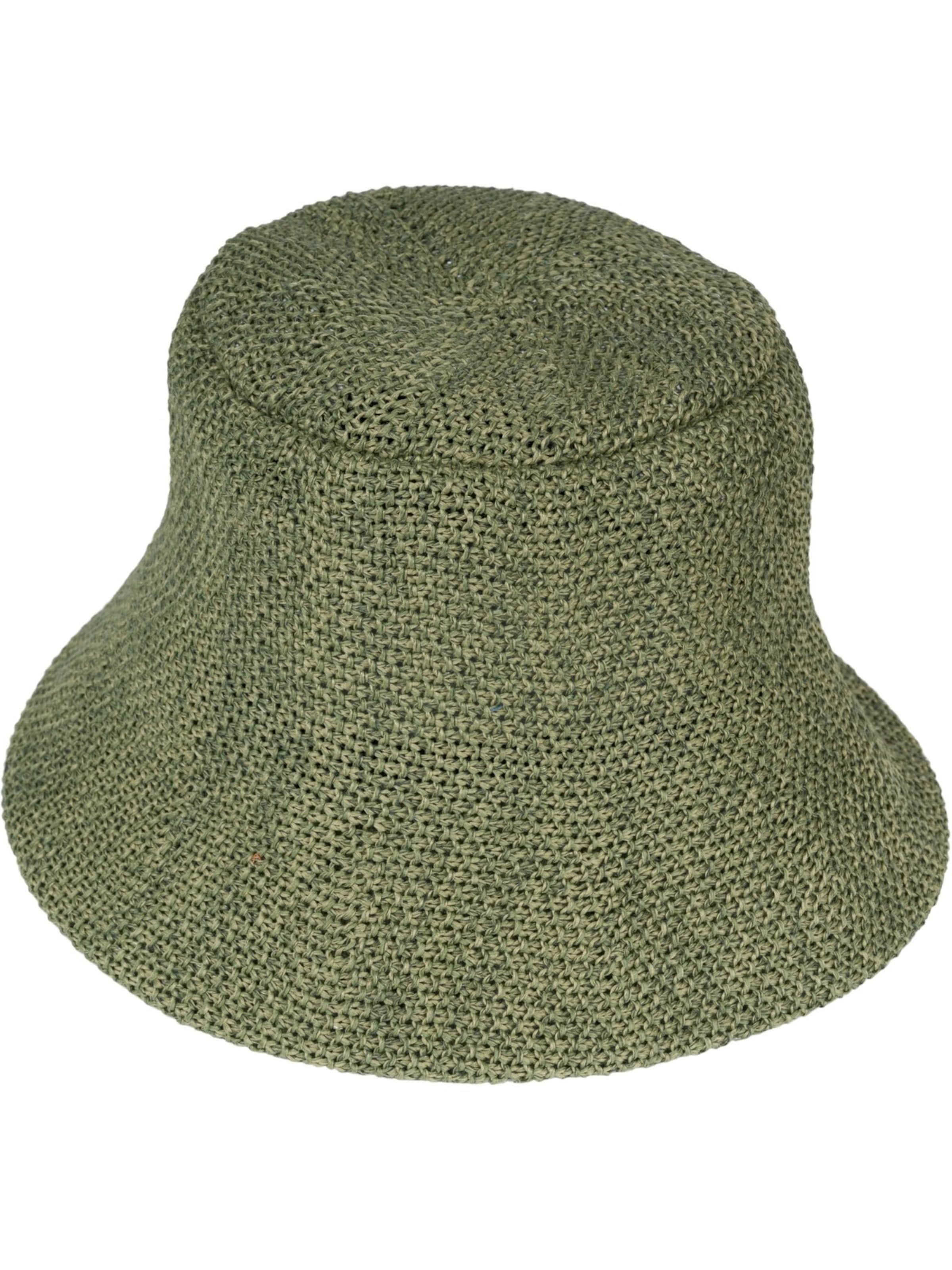 styleBREAKER Hut 'Fischerhut aus Papierstroh - Knautschhut'‌‌‌‌‌‌‌‌ in Grün
