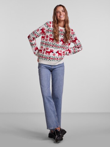 Pullover 'Xmas' di PIECES in bianco