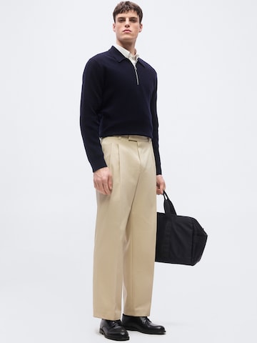 BOSS Обычный Брюки со складками 'C-Pat-BB-DPL-262' в Бежевый