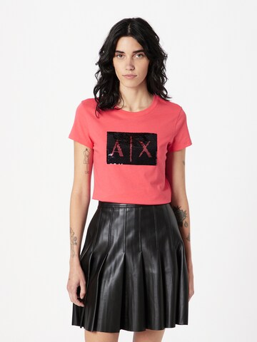 ARMANI EXCHANGE Тениска в розово: отпред