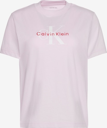 rožinė Calvin Klein Jeans Marškinėliai: priekis