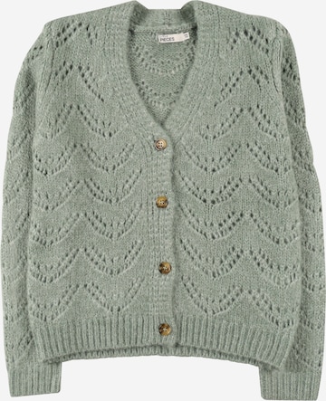 Pieces Kids Knit Cardigan 'Bibi' in Green: front