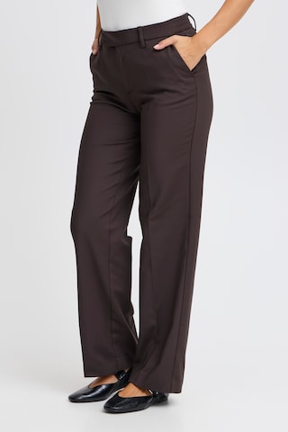 Pulz Wide Leg Hose 'PZBindy' in Braun